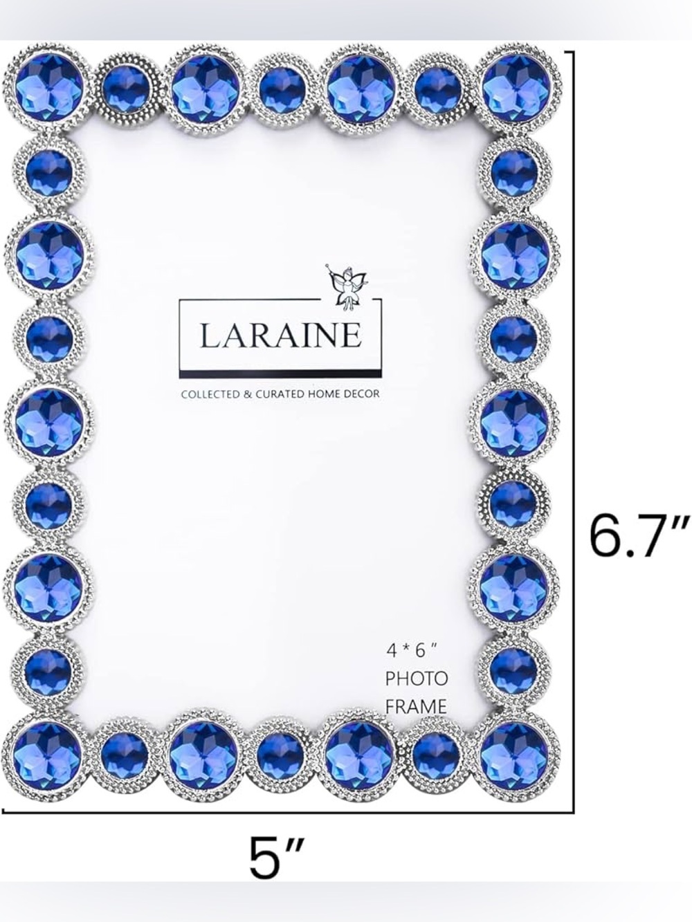 4x6 Photo Frame NIB • Sapphire Rhinestone - Picture 7 of 8
